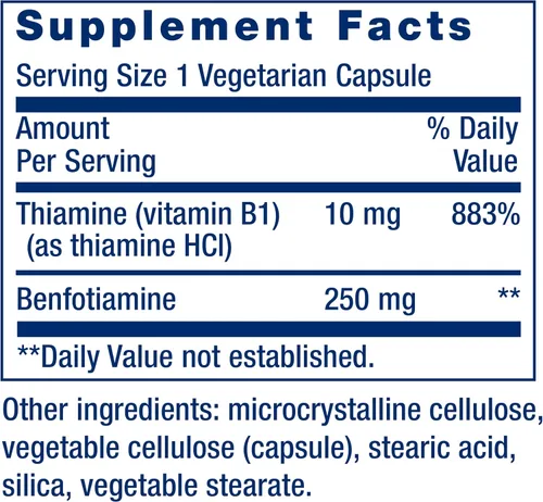 Vista 3 de Life Extension Mega Benfotiamina, 250 mg, 120 Cápsulas