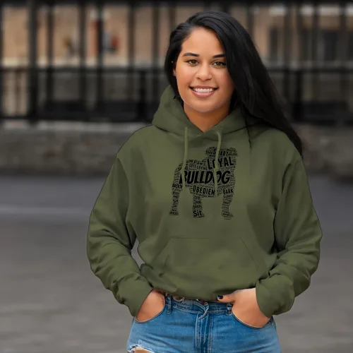 Vista 3 de ThisWear Sudadera con capucha con capucha de Bulldog Inglés Word Art Dog Puppy Owner Gift Hoodie