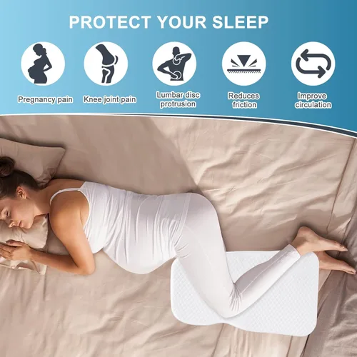 Vista 3 de Almohada de rodilla refrescante para dormir de lado, almohada de piernas 100% relleno de espuma viscoelástica para dormir de lado, almohada