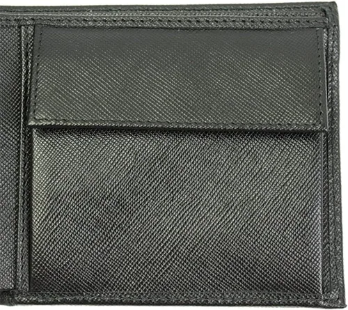 Vista 4 de Prada Billetera de cuero Saffiano azul para hombre 2m0738 Baltico+Nero, Azul (Báltico+nero), Bi-fold
