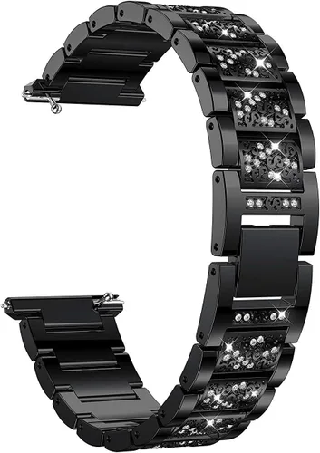 Vista 5 de Correas de joyería compatibles con Fitbit Versa Band/Fitbit Versa 2 Band para mujer, pulsera de diamantes de imitación correa de metal de repuesto