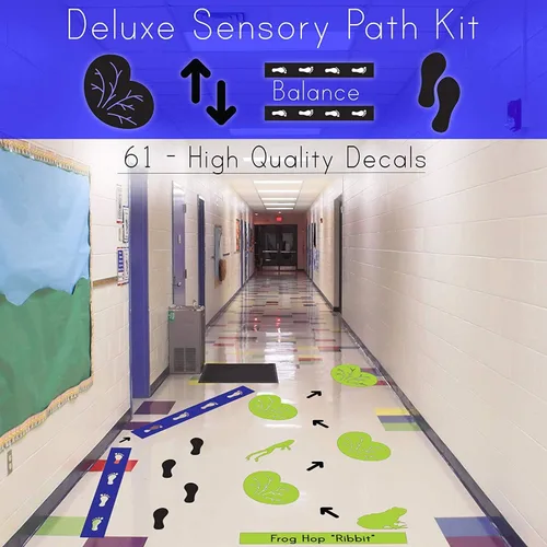 Vista 7 de Kit de camino sensorial de lujo para la escuela y el aula, con 65 calcomanías de vinilo personalizadas