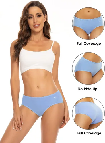 Vista 3 de Benirap Ropa interior de algodón suave para mujer, bragas hipster transpirables, paquete de 5 o 6