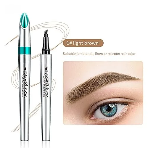 Vista 3 de Lápiz microblading para cejas, maquillaje de ojos, micro 4 puntos para levantar y arrebatar cejas de larga duración, impermeable, cabello natural 01