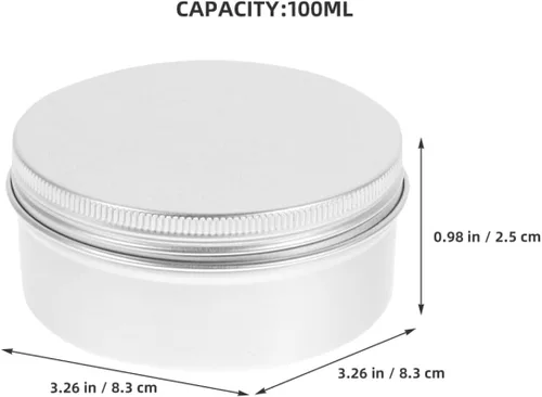 Vista 2 de 5pcs 100ml Silver Aluminum Jar Containers for Face Cream