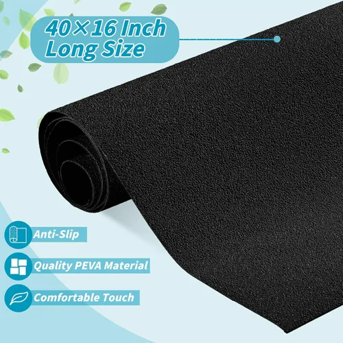 Vista 2 de Dunzoom Alfombrilla antideslizante para bañera de 16 x 40 pulgadas con corte de drenaje, antideslizante, antideslizante, segura, alfombrilla
