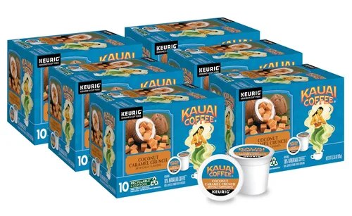 Vista 16 de Kauai Coffee Cápsulas K-Cup para cafeteras Keurig, café arábica, 10% hawaiano, tostado medio, aroma brillante con notas florales, descafeinado, 1