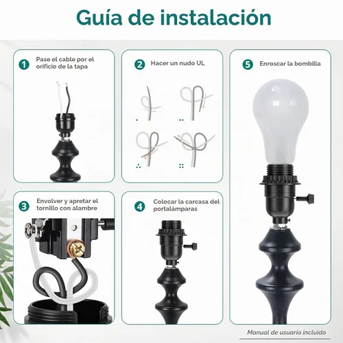 Vista 5 de DiCUNO Reemplazo de enchufe de lámpara E26 con certificación UL, perilla del interruptor de giro para encendido/apagado, enchufe de luz de base