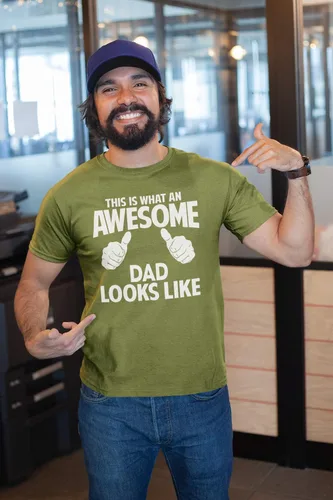 Vista 3 de Awesome Uncle Looks Like - Camiseta divertida para hombre Negro