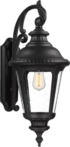 Vista 19 de Emliviar XE265B-M BK-SW - Lámpara de pared clásica negra de 24.4 pulgadas, color negro, para pasillo, base E26 de 60 W máximo, XE265B-M BK-SW