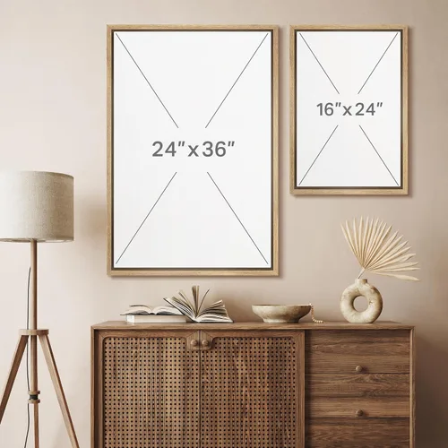 Vista 40 de SIGNFORD - Set de obras de arte en lienzo enmarcado para pared, ilustraciones abstractas de neblina del desierto en tonos neutros beige y marrón