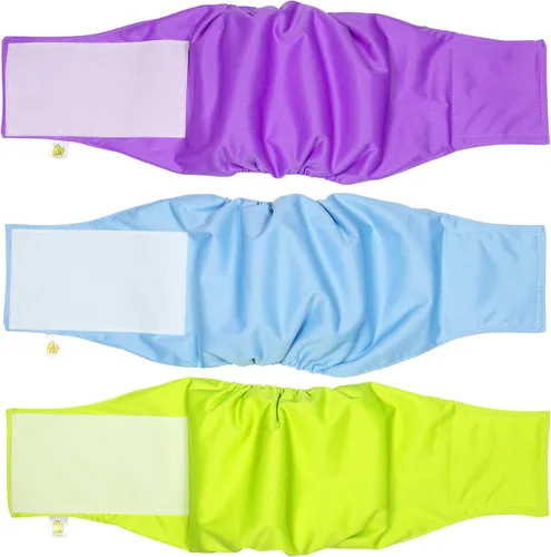 Vista 11 de PET MAGASIN Pañales para perros machos con forma de vientre (paquete de 3) (M, camuflaje)