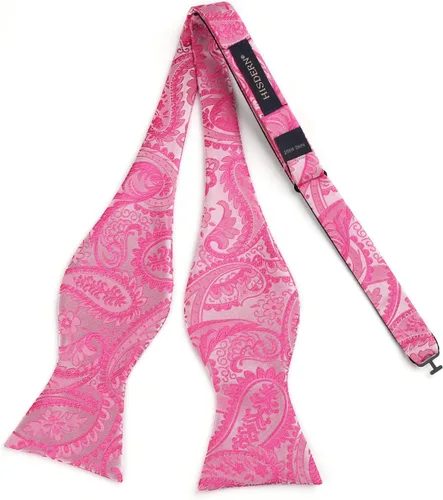 Vista 200 de HISDERN Pajaritas para hombre, corbatín de cachemira para hombre, corbata de lazo y bolsillo cuadrado, juego formal de esmoquin para boda