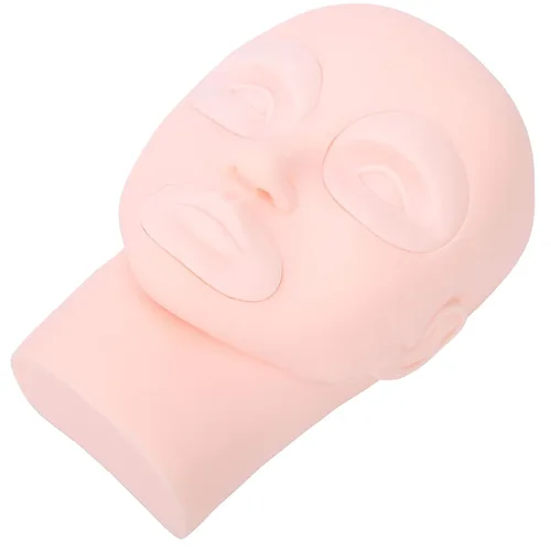 Vista 7 de Cabeza de entrenamiento de práctica, cabeza de maniquí de microblading de silicona, cabeza de entrenamiento de cejas, modelo de piel falsa