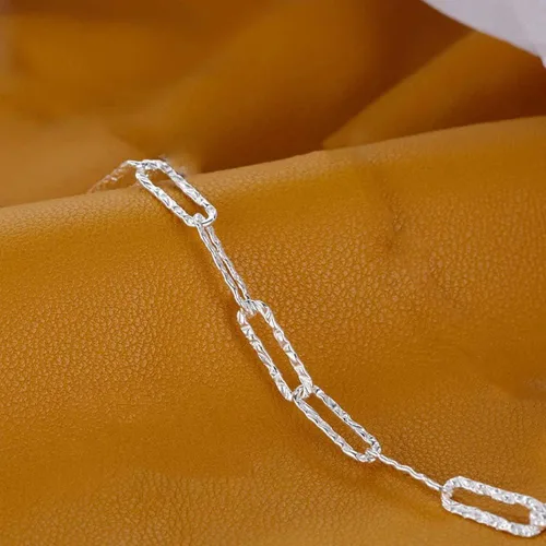 Vista 4 de Silver Link Bracelet, Silver Adjustable Chain Bracelets, Dainty Sparkle Chain Bracelet Jewelry for Women