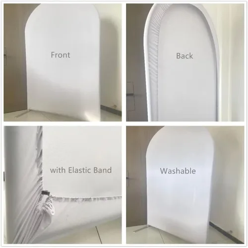 Vista 5 de Fundas de fondo de arco para fiestas, diseño de granero, diseño de granero, fundas elásticas para cumpleaños, banquetes, fiestas, baby shower