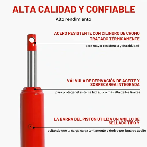 Vista 3 de Big RED AQD3TR Gato Hidráulico de Ariete Largo de 3 Toneladas Cilindro de Grúa de Motor de Servicio Pesado con Base de Horquilla y Bomba de Pistón