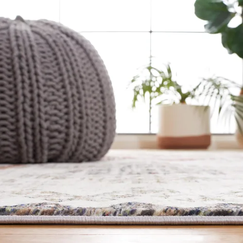 Vista 6 de SAFAVIEH Persian Collection - Alfombra de área de 5.3 x 7.7 pies, color crema y gris, diseño bohemio rústico envejecido, no desprende pelusa