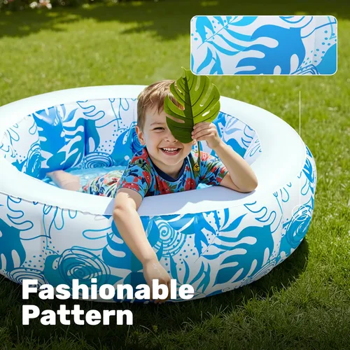 Vista 5 de SLOOSH Piscina inflable infantil para niños, piscina de 36 x 11 pulgadas con almohadilla suave para niños y niños pequeños, piscina redonda inflable