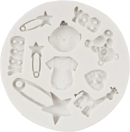 Vista 7 de Molde de silicona para pastel de bebé con temática de baby shower, moldes para pies de bebé para decoración de pastel de cumpleaños de bebé