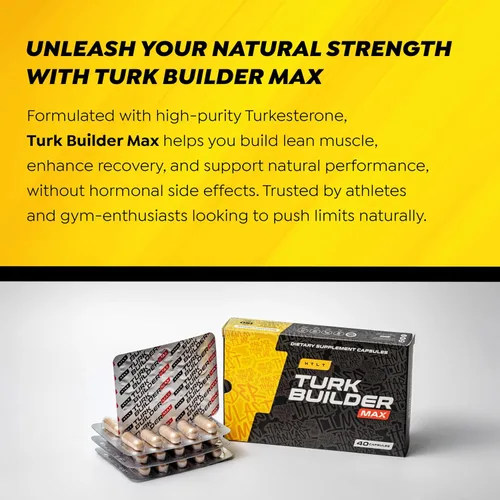 Vista 2 de HTLT Turk Builder MAX, suplemento dietético con turkesterona, 40 cápsulas, paquete de ampolla
