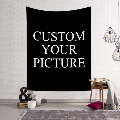 Vista 18 de Canessioa Tapiz personalizado para cargar imágenes personalizadas, tapiz personalizado, pancarta, logotipo, diseño de texto, tapiz para colgar
