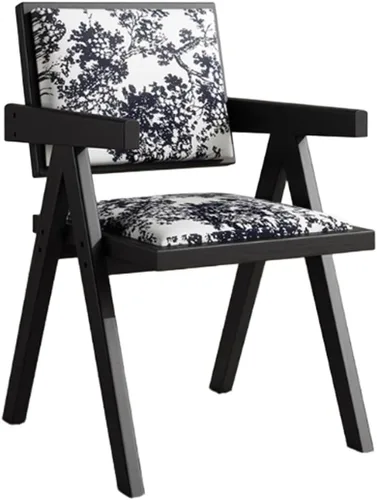 Vista 10 de YVYKFZD Juego de sillas de comedor de madera maciza, sillas de cocina sin brazos, silla de comedor tapizada con respaldo, sillón de terciopelo