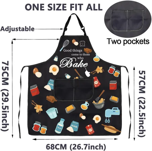 Vista 2 de CMNIM Delantales divertidos para mujeres y hombres, regalos para hornear para panaderos, delantal de cocina con bolsillo, regalos para amantes