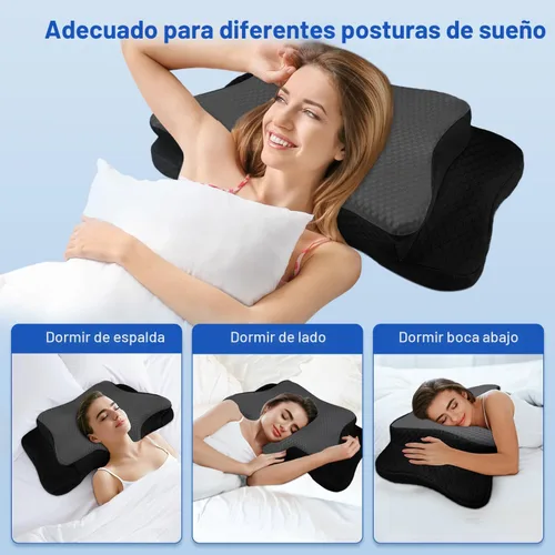 Vista 4 de Almohada Cervical para Alivio del Dolor para Soporte del Cuello, Almohada Ergonómica Ajustable para Dormir Cómodamente, Almohadas Ortopédicas