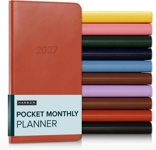 Vista 70 de Gallery Leather Agenda mensual grande 2026-2027 Acadia Navy