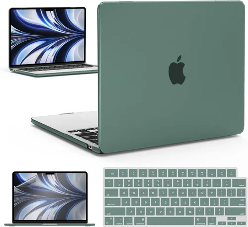 Vista 47 de IBENZER Funda para MacBook Air de 13 pulgadas 2026 2025 2024 2023 2022 M4 A3240 M3 A3113 M2 A2681, funda rígida con cubierta de teclado ScreenFilm