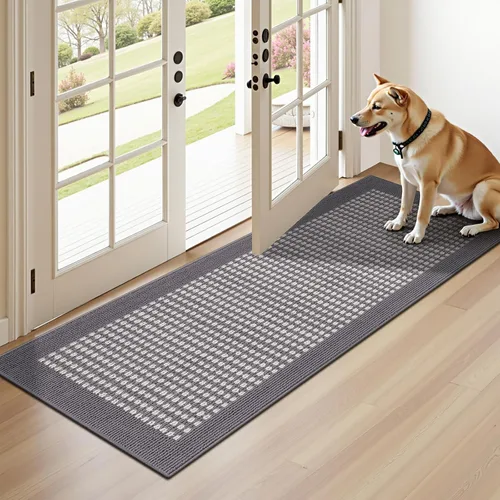 Vista 52 de Ileading Tapete para puerta de interior de 24 x 36 pulgadas, absorbente para perros, tapete de bajo perfil para entrada pequeño con respaldo de goma