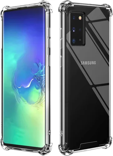 Vista 8 de KIOMY Funda transparente para Samsung Galaxy S20 Plus 5G Hybrid Hard PC Back con TPU suave parachoques [protección contra caídas de grado militar] a