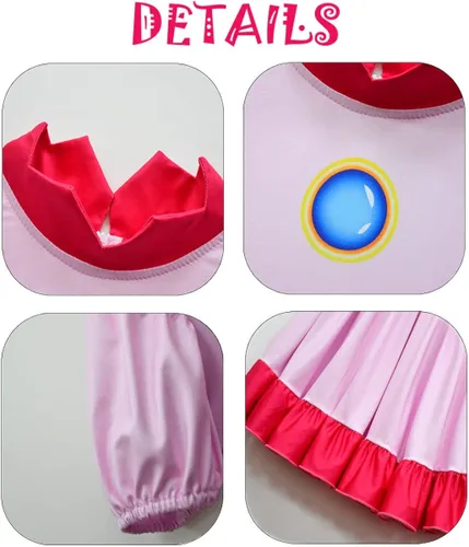 Vista 6 de AGRIBAZAAR Super Princess Costume Dress with Crown, Earrings and Gloves, 3-12Y