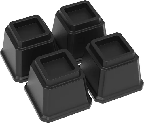 Vista 20 de Elevadores de cama de 1 pulgada, resistentes, paquete de 4 elevadores de muebles de cama, elevadores de 1,500 libras para sofá y mesa, color blanco