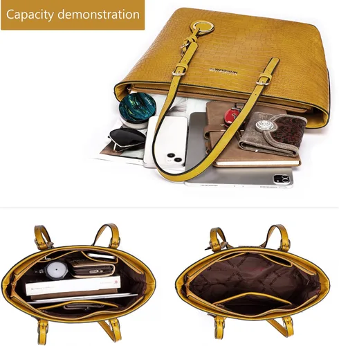 Vista 3 de Juego de bolsos para mujer, bolso de mano para mujer, bolso de hombro grande y mediano, bolso de hombro, bolso de 2 piezas