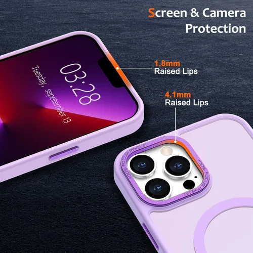 Vista 512 de Anuck - Funda magnética para iPhone 11 compatible con MagSafe, carcasa trasera mate translúcida dura, borde de TPU, delgada, resistente a impactos