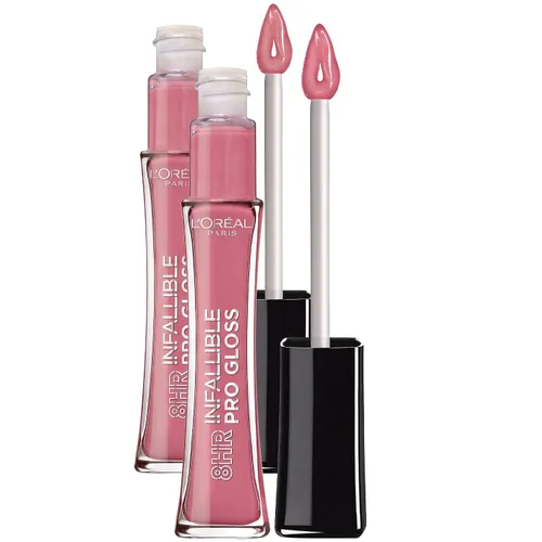 Vista 13 de L'Oreal Paris L'Oreal Paris Makeup Infallible - Brillo de labios de 8 horas, fórmula cómoda e hidratante, rojo rebelde, 0.5 onzas líquidas