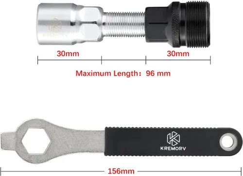 Vista 3 de Extractor de manivela de bicicleta Herramienta de extracción de soporte inferior de bicicleta con llave de 0.630 in Kit de herramientas