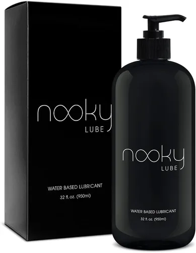 Vista 4 de Lubricante personal. Lubricante natural Nooky Lube a base de agua para hombres y mujeres. 16 onzas. Fabricado en Estados Unidos