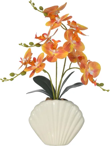 Vista 9 de Phalaenopsis de seda de orquídea azul de 16 pulgadas en maceta