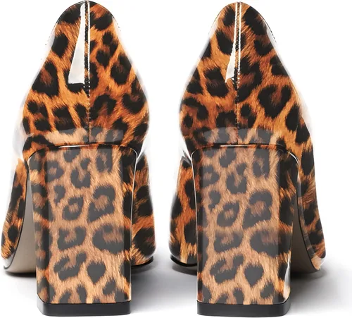 Vista 4 de WAYDERNS Zapatos de tacón alto con puntera cuadrada para mujer, de 3 pulgadas