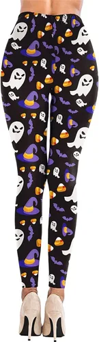 Vista 7 de Women Halloween Costume Fall High-Waisted Candy Skull Tights Novelty Nightmare Before Christmas Halloween Christma