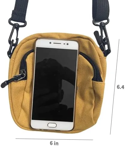 Vista 6 de Bolso de lona pequeño bolso cruzado para hombre, bolsos para mujer, bolso cruzado estético