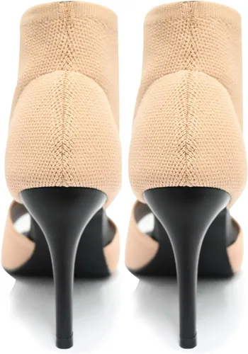 Vista 9 de Tacones de Puntera Abierta para Mujer, Sexys Tacones de Aguja de 3 Pulgadas, Sandalias de Tacón para Mujer con Puntera Abierta, Amplias, de Tejido