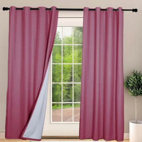 Vista 24 de Frelement Cortinas opacas extralargas de 108 pulgadas de largo, para sala de estar, cortinas de lino con bloqueo de luz, cortinas con aislamiento