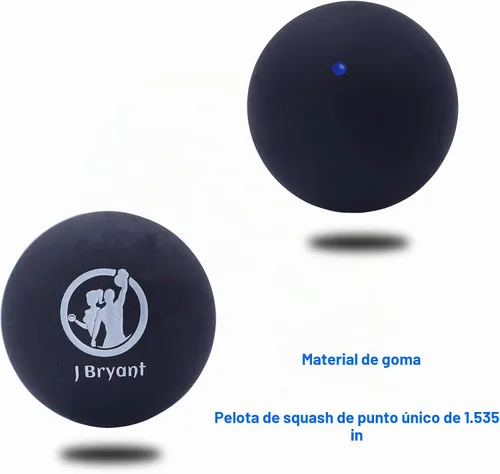 Vista 5 de J Bryant Squash Balls - Paquete de 4 bolas de goma de punto azul para principiantes y niños