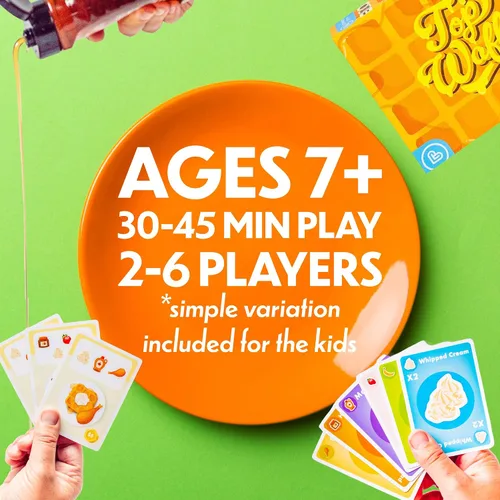 Vista 2 de Juego de cartas Top Waffle – Juego maravillosamente delicioso para niños, adolescentes, adultos y noche de juego familiar – Gran regalo para mayores