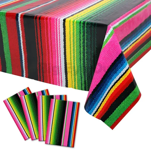 Vista 12 de Mantel de fiesta mexicana con diseño de búho de ojo grande, decoración de fiesta de cumpleaños, mantel de plástico desechable México, suministros