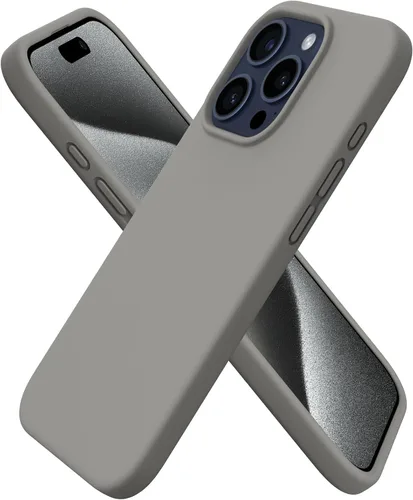 Vista 18 de ORNARTO Funda compatible con iPhone 15 Pro de 6.1 pulgadas, silicona líquida de 3 capas cubierta completa de goma de gel suave, funda protectora